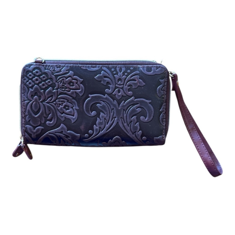 Elegant Purple Embossed Clutch